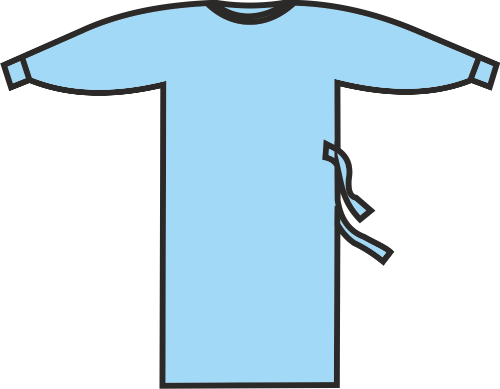 Халат хірургічний 150 см, матеріал СМС щ. 35 г/м2, стерильний